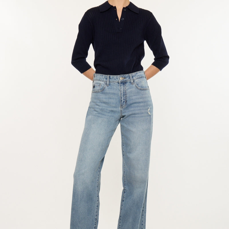 Bellen Essentials High Rise Wide Jeans - Official Kancan USA