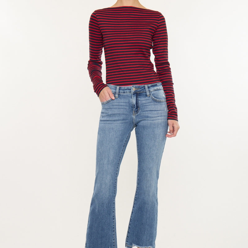 Savanna Essentials Mid Rise Crop Flare - Official Kancan USA