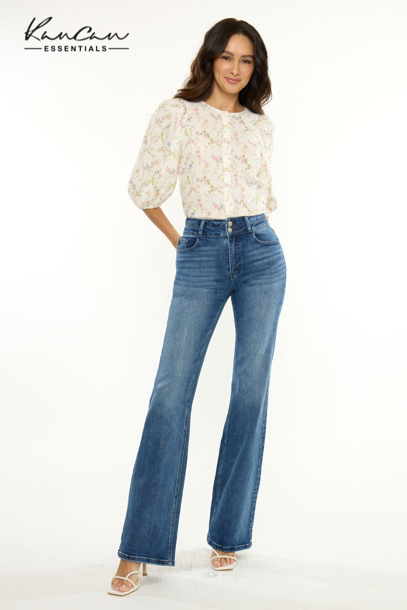 Avonlea High Rise Wide Flare Jeans – Stretch Denim - Official Kancan USA