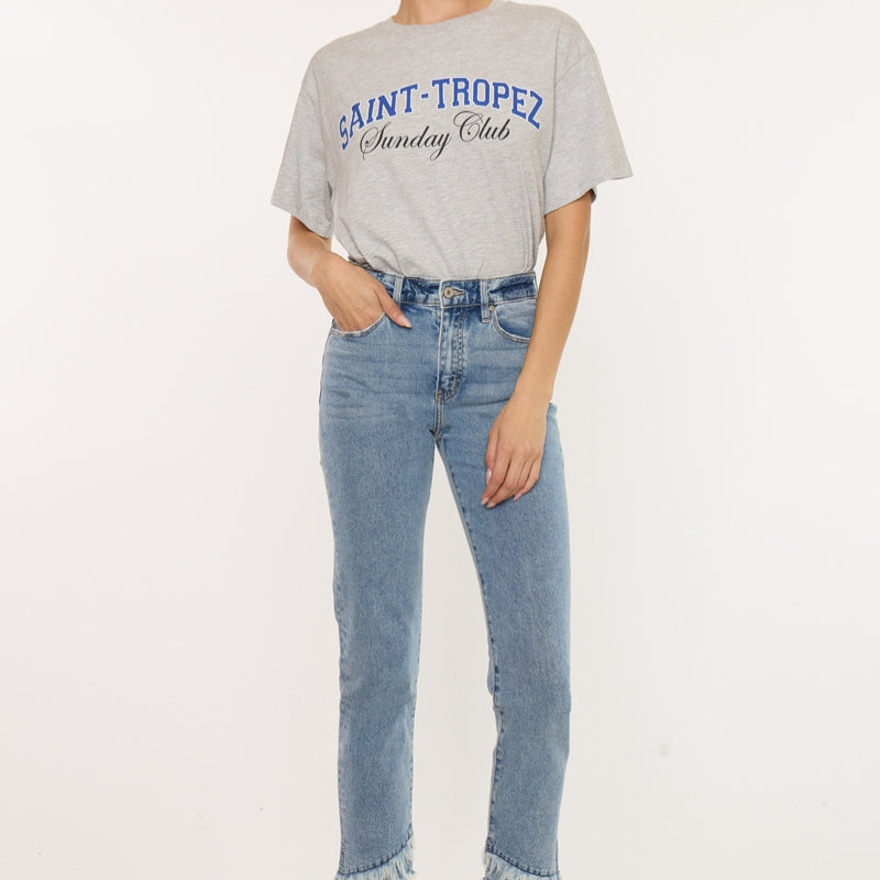 Clover Essentials High Rise Straight Fit Leg Jeans