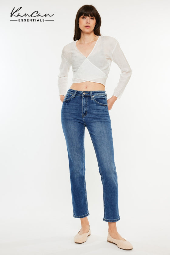 Adaline Essentials High Rise Slim Straight Leg  Jeans