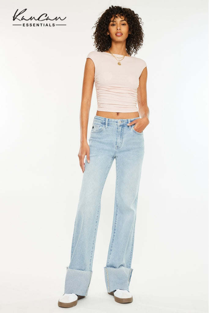 Franny High Rise Wide Flare Jeans | Bold Flowy Fit | Kancan USA