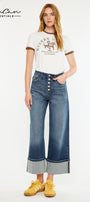 Collie Essentials Ultra High Rise Cropped Wide Leg Jeans - Official Kancan USA