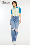Debra Essentials High Rise 90's Criss Cross Straight Jeans - Official Kancan USA