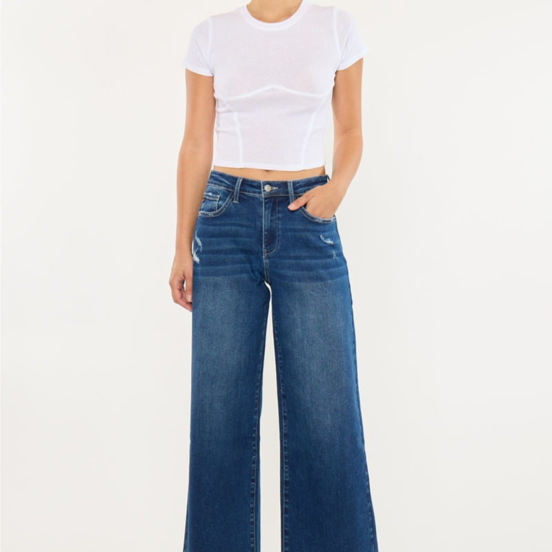 Tory Essentials High Rise Crop Wide Leg Jeans
