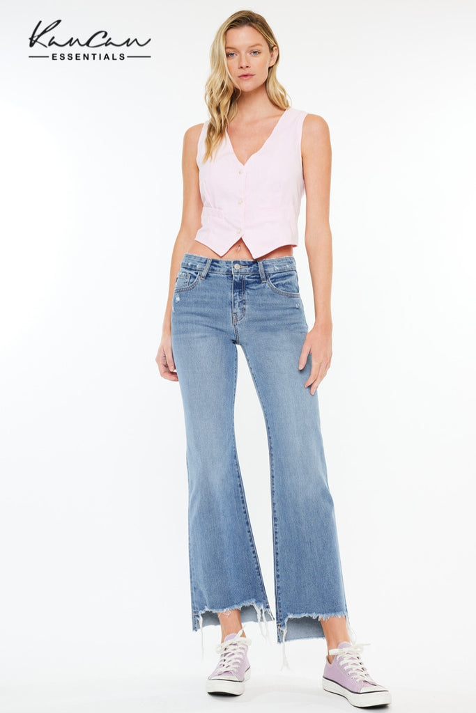 Gwen Essentials High Rise Wide Flare | Kancan USA