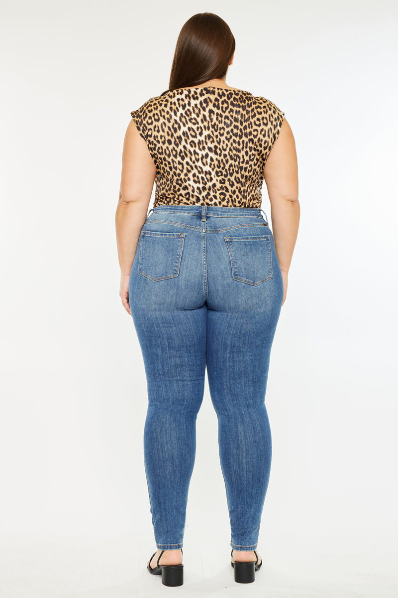 Sharon  Mid Rise Super Skinny Jeans (Plus Size) - Official Kancan USA