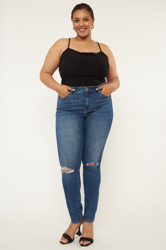 Sharon  Mid Rise Super Skinny Jeans (Plus Size) - Official Kancan USA