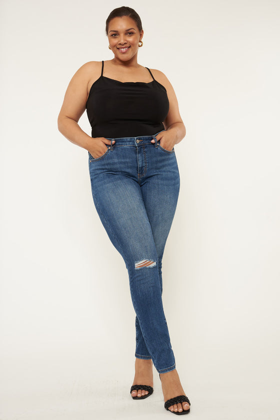 Sharon  Mid Rise Super Skinny Jeans (Plus Size) - Official Kancan USA