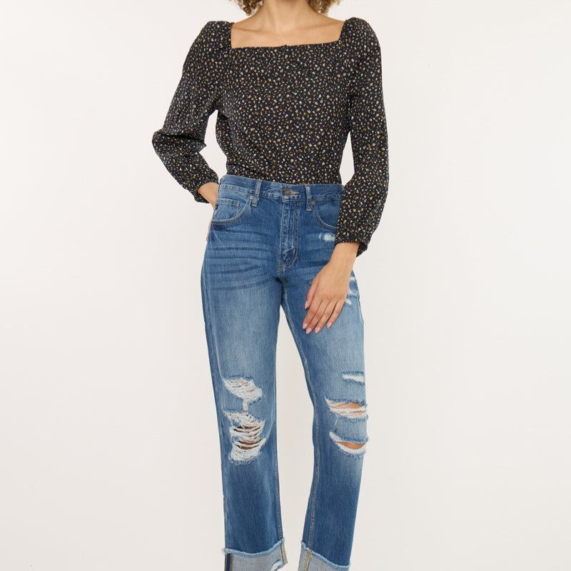 Eloise Essentials High Rise Straight Leg Jeans - Official Kancan USA