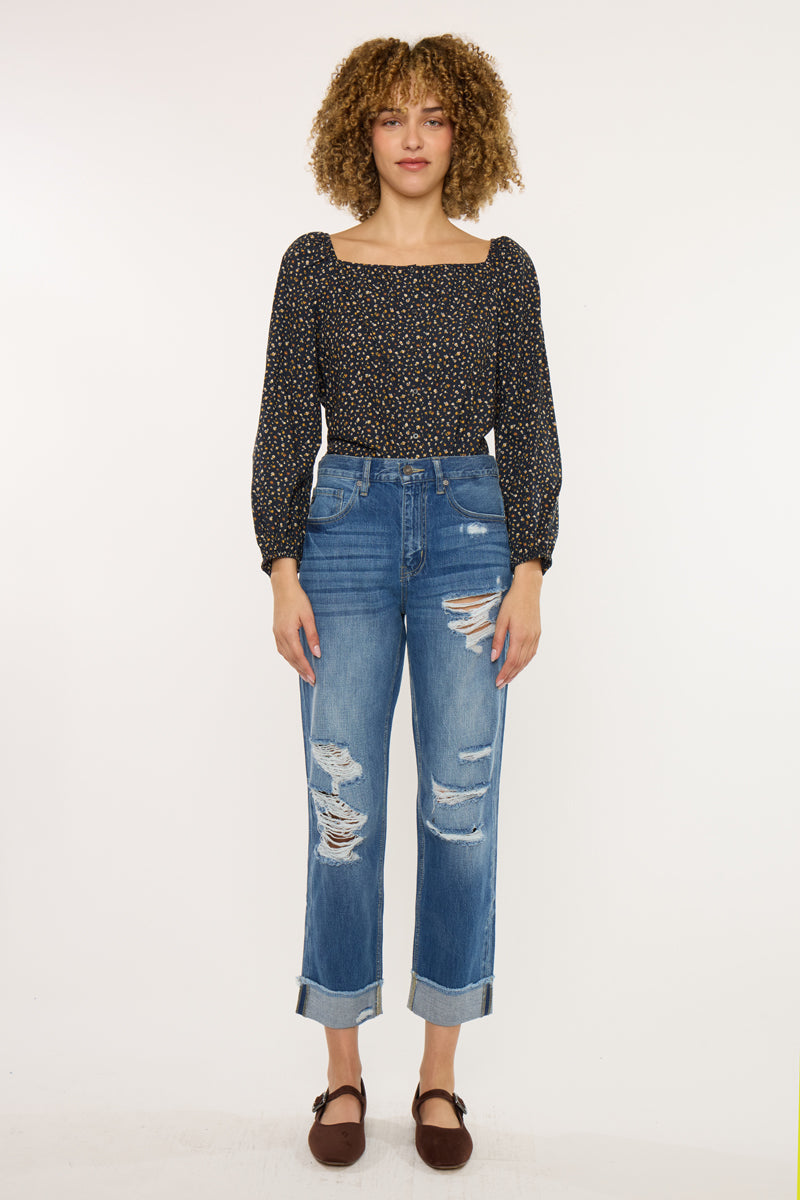 Eloise Essentials High Rise Straight Leg Jeans - Official Kancan USA