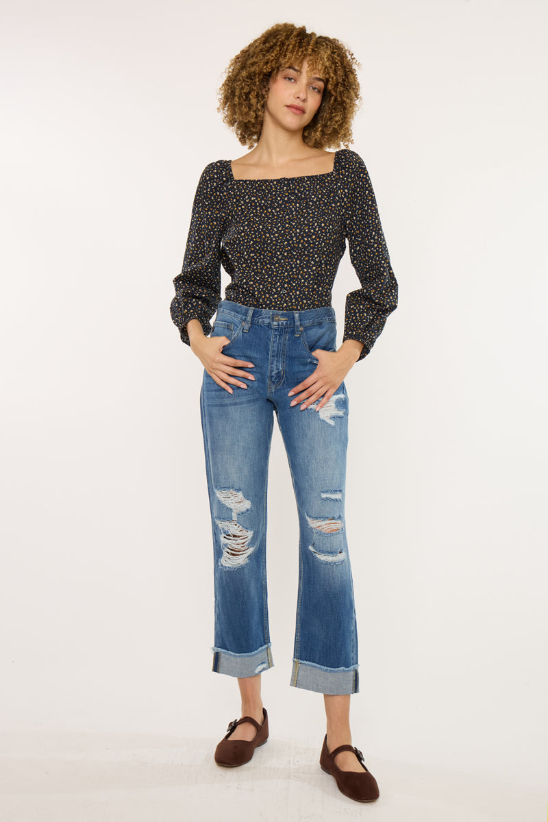Eloise Essentials High Rise Straight Leg Jeans - Official Kancan USA