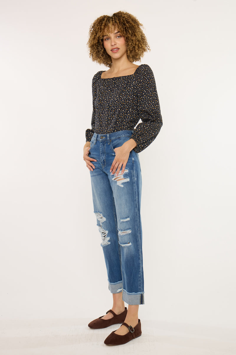 Eloise Essentials High Rise Straight Leg Jeans - Official Kancan USA