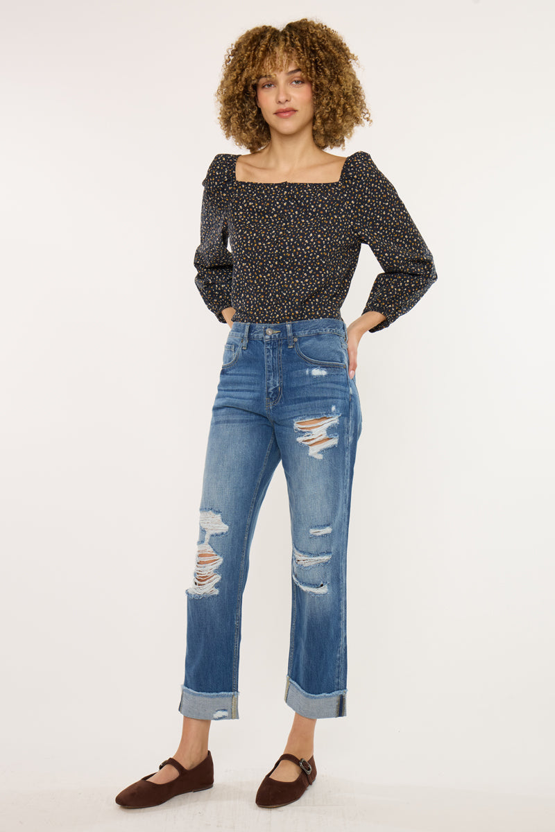 Eloise Essentials High Rise Straight Leg Jeans - Official Kancan USA