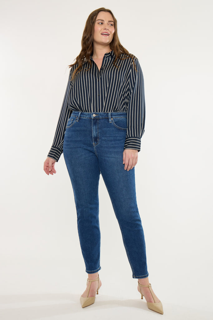 plus size cigarette pants Peggy High Rise Cigarette (Plus Size) Medium Wash / 18W