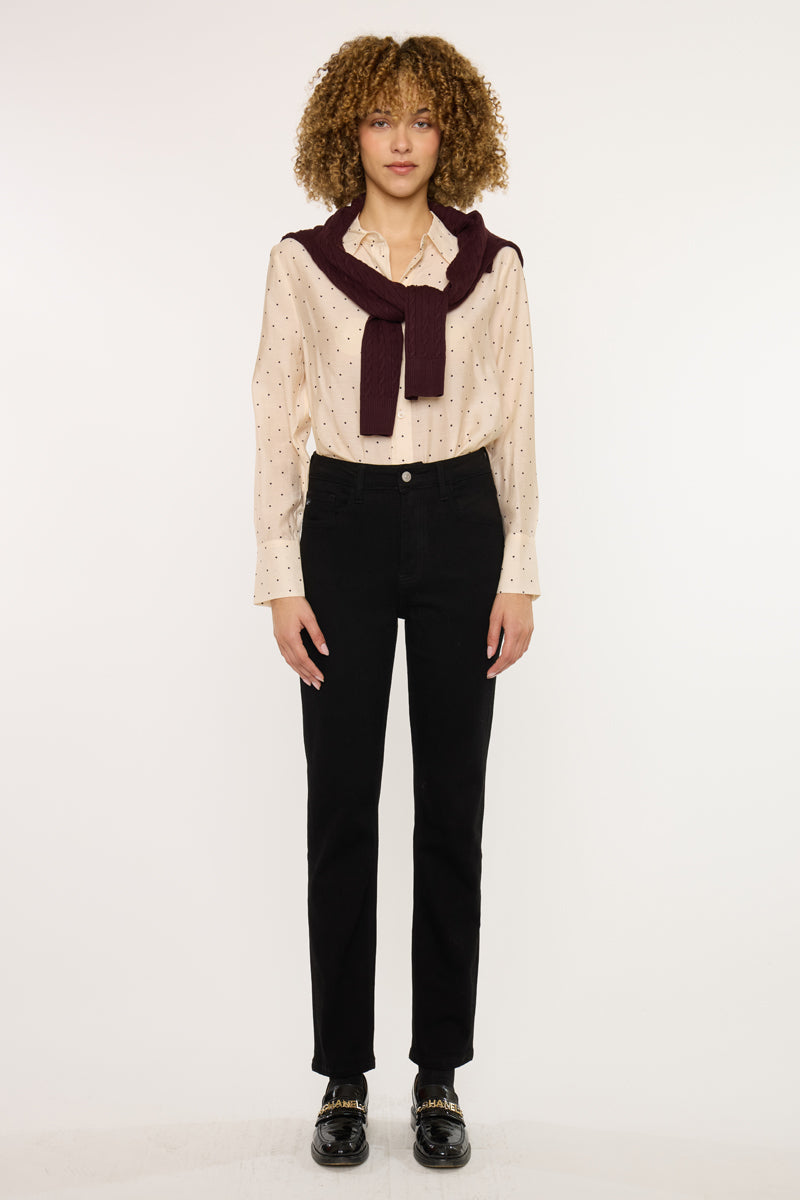 Estelle Essentials High Rise Slim Straight Leg Jeans - Official Kancan USA