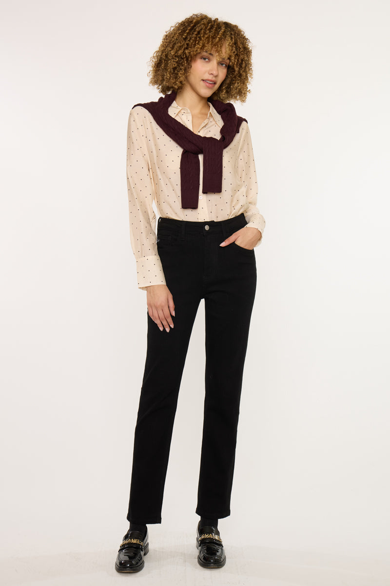 Estelle Essentials High Rise Slim Straight Leg Jeans - Official Kancan USA