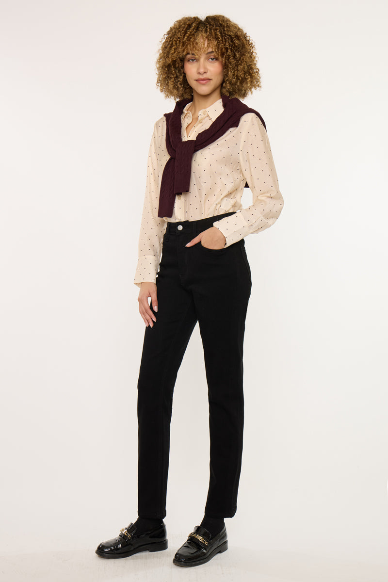 Estelle Essentials High Rise Slim Straight Leg Jeans - Official Kancan USA
