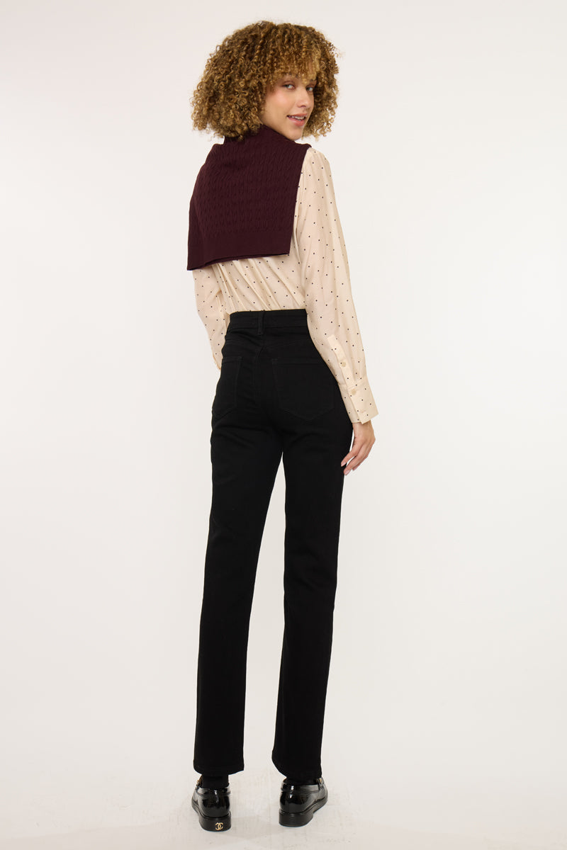 Estelle Essentials High Rise Slim Straight Leg Jeans - Official Kancan USA