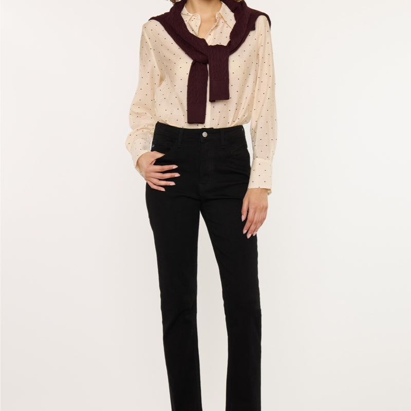 Estelle Essentials High Rise Slim Straight Leg Jeans - Official Kancan USA