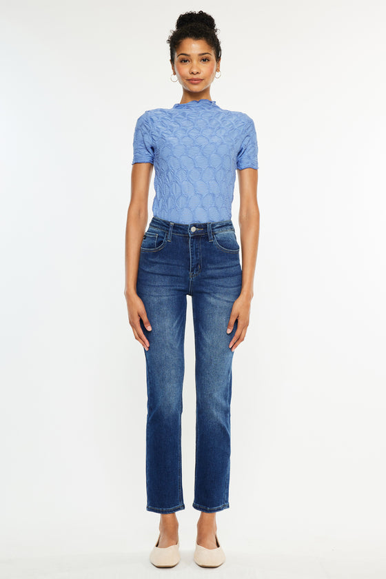 Adaline Essentials High Rise Slim Straight Leg  Jeans - Official Kancan USA