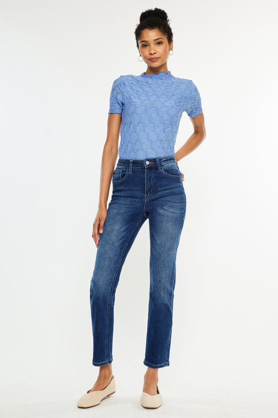 Adaline Essentials High Rise Slim Straight Leg  Jeans - Official Kancan USA