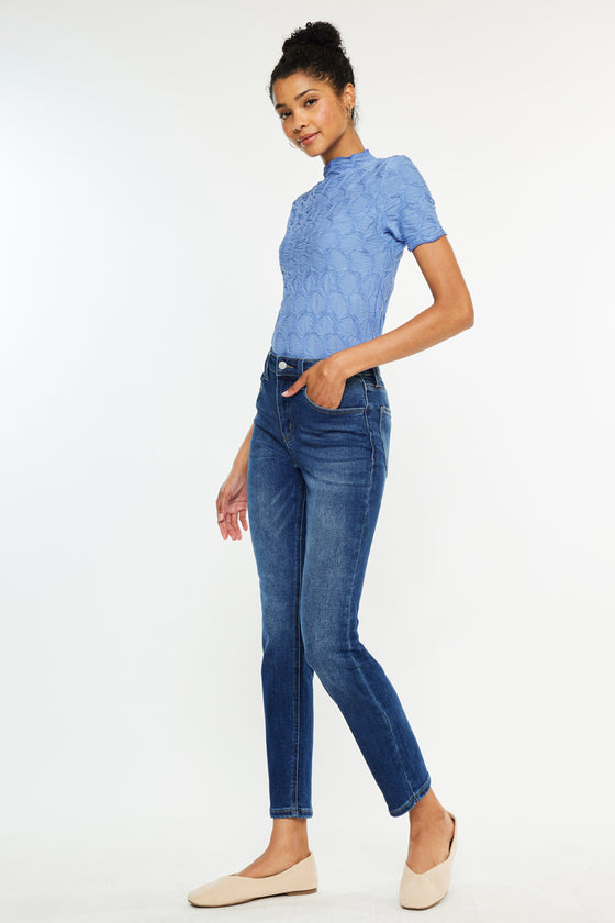 Adaline Essentials High Rise Slim Straight Leg  Jeans - Official Kancan USA