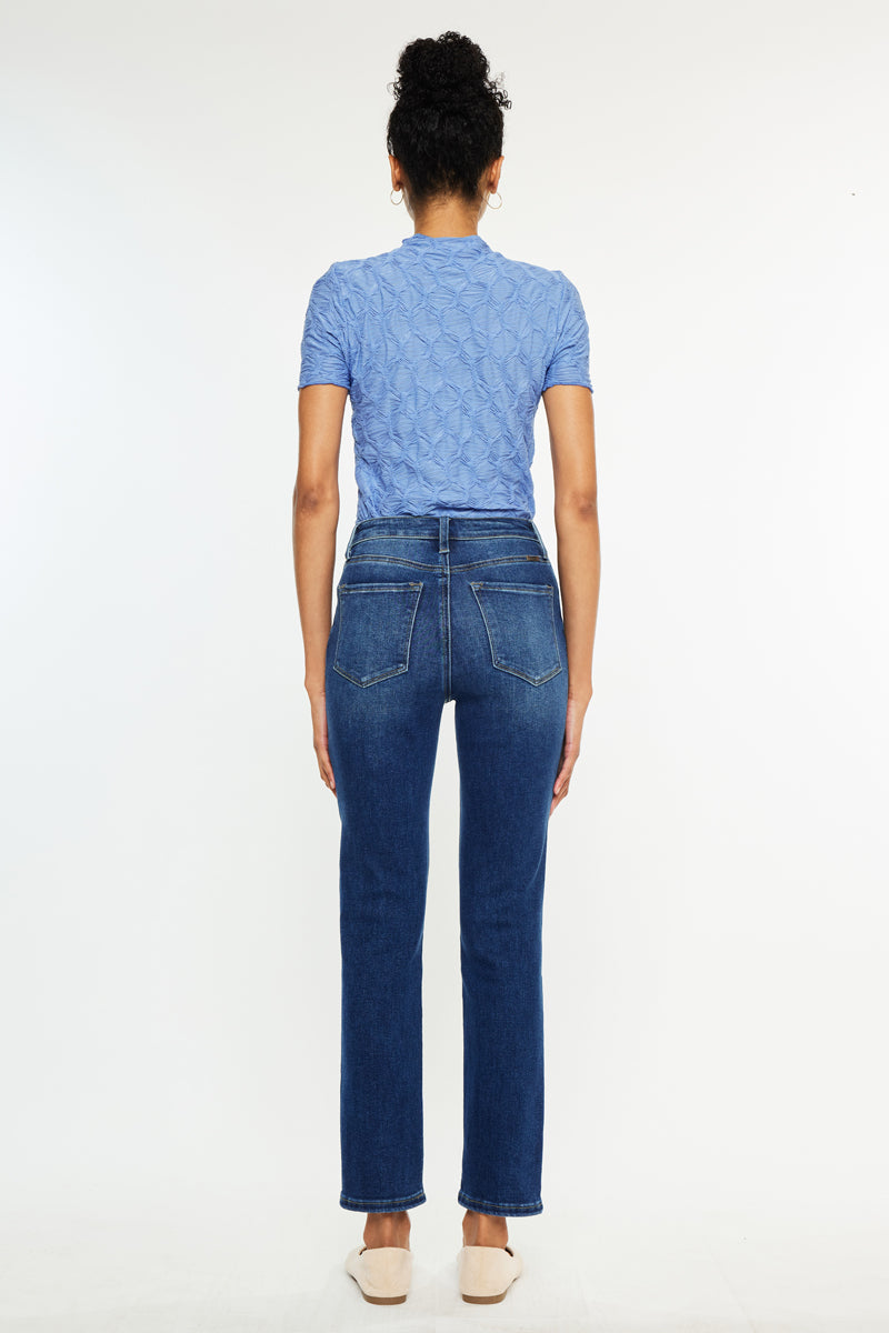 Adaline Essentials High Rise Slim Straight Leg  Jeans - Official Kancan USA