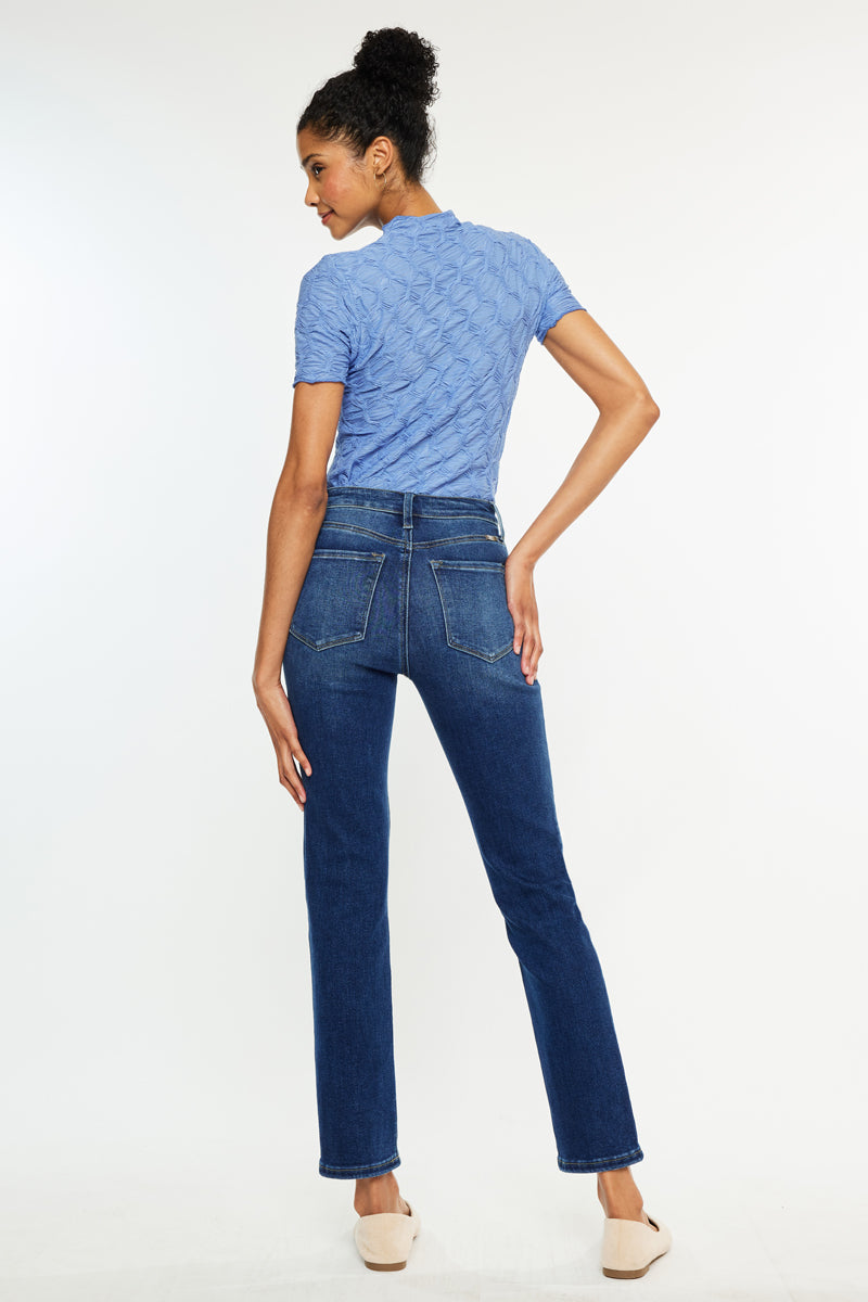 Adaline Essentials High Rise Slim Straight Leg  Jeans - Official Kancan USA