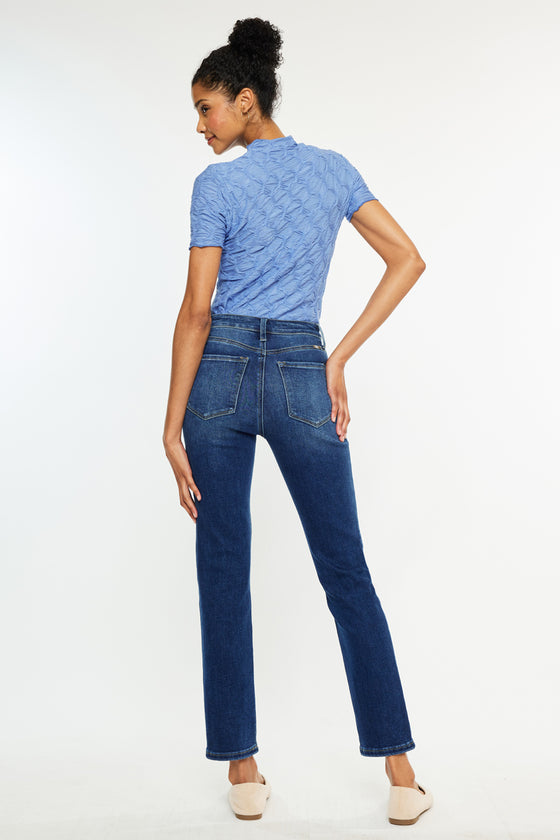 Adaline Essentials High Rise Slim Straight Leg  Jeans - Official Kancan USA