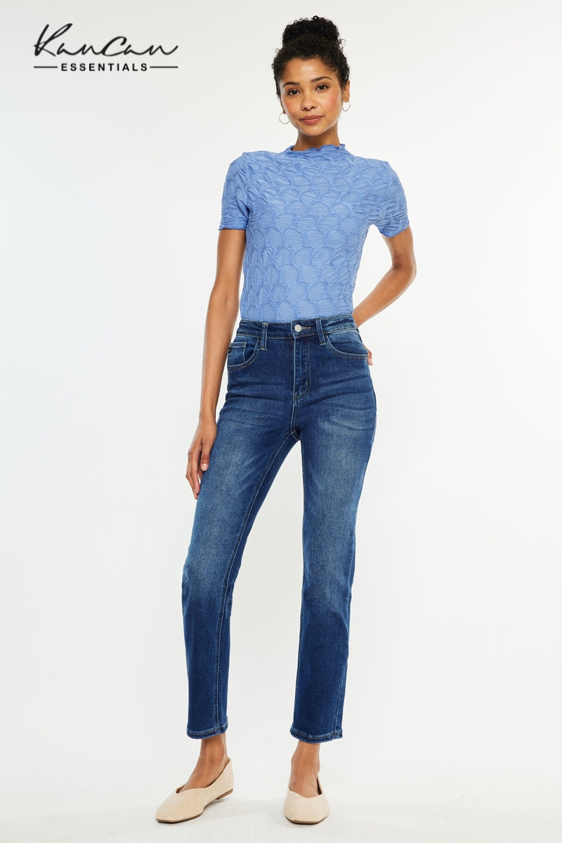 Adaline High Rise Slim Straight Jeans – Stretch Fit – Kancan USA