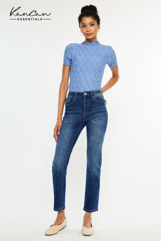 Adaline Essentials High Rise Slim Straight Leg  Jeans - Official Kancan USA