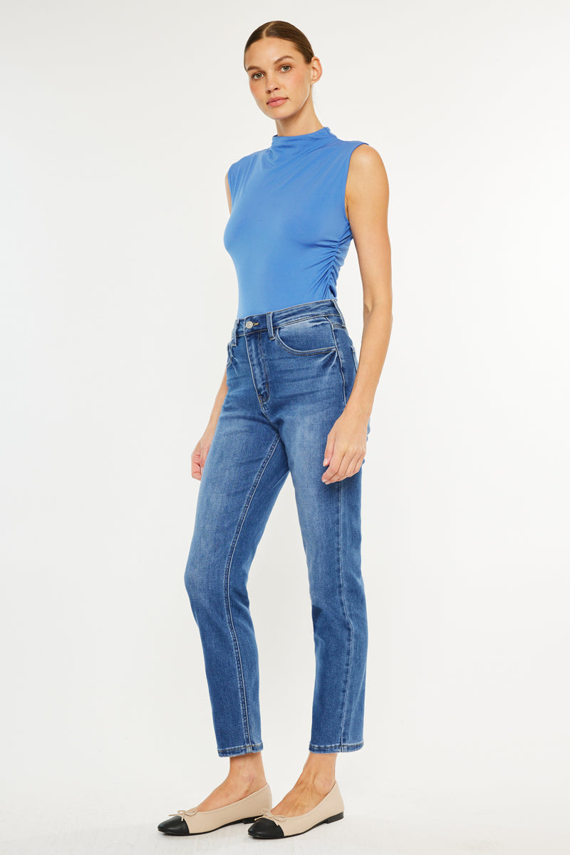 Adaline Essentials High Rise Slim Straight Leg  Jeans