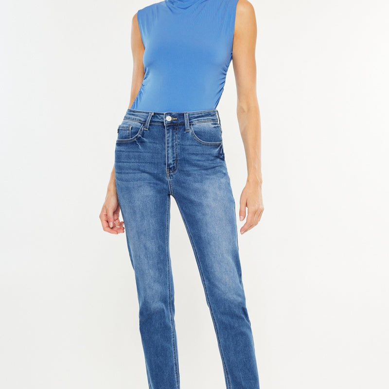 Adaline Essentials High Rise Slim Straight Leg  Jeans
