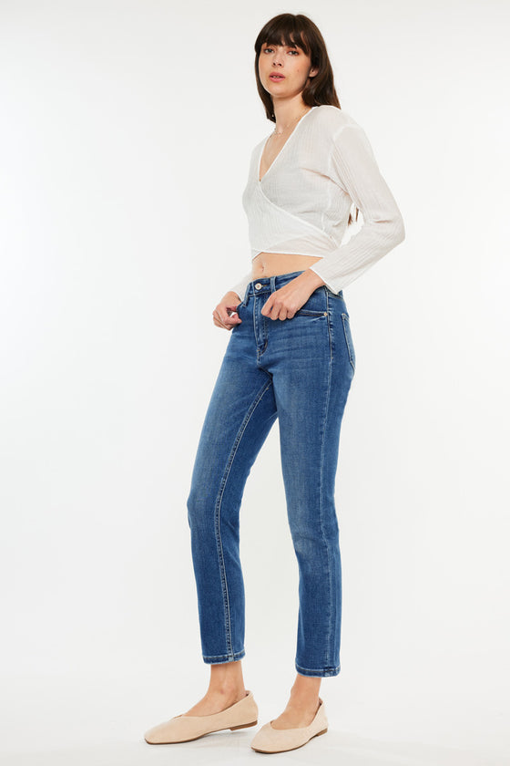 Adaline High Rise Slim Straight Leg  Jeans - Official Kancan USA