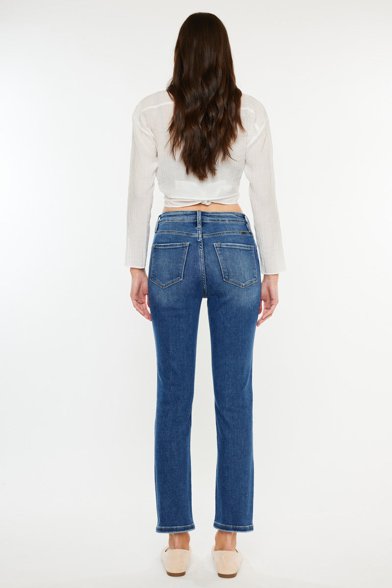 Adaline High Rise Slim Straight Leg  Jeans - Official Kancan USA