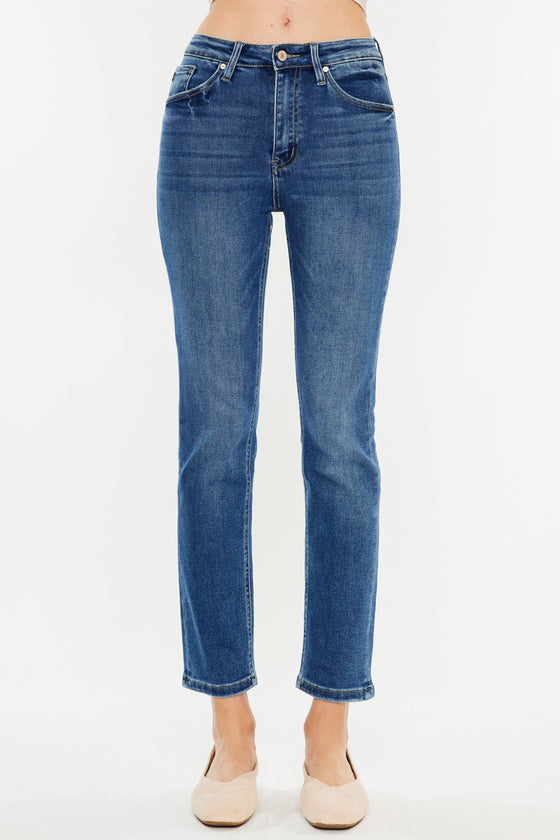 Adaline High Rise Slim Straight Leg  Jeans - Official Kancan USA