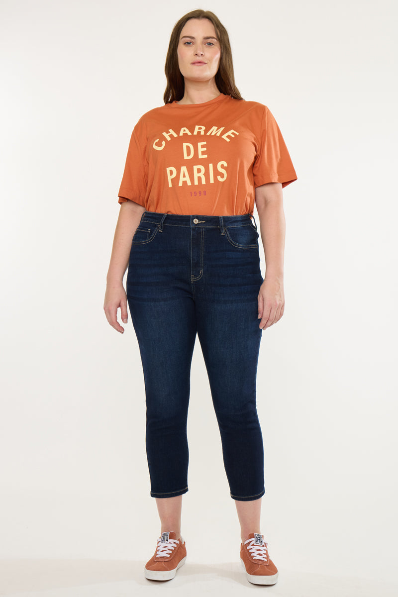 Ximena High Rise Cropped Skinny Jeans (Plus Size)