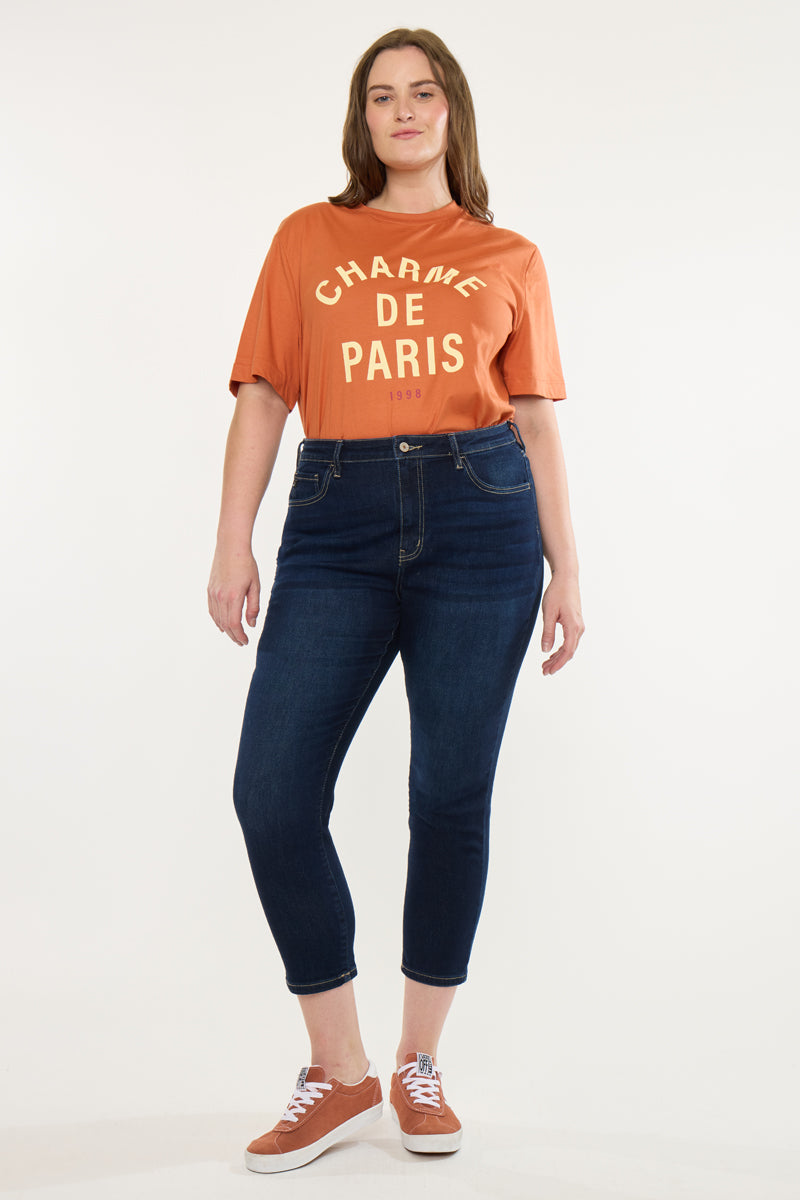 Ximena High Rise Cropped Skinny Jeans (Plus Size)