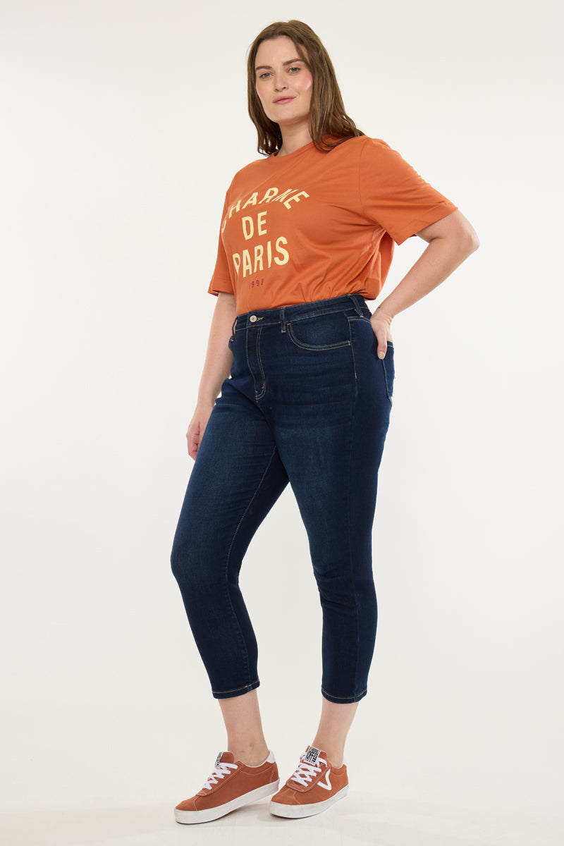 Ximena High Rise Cropped Skinny Jeans (Plus Size)