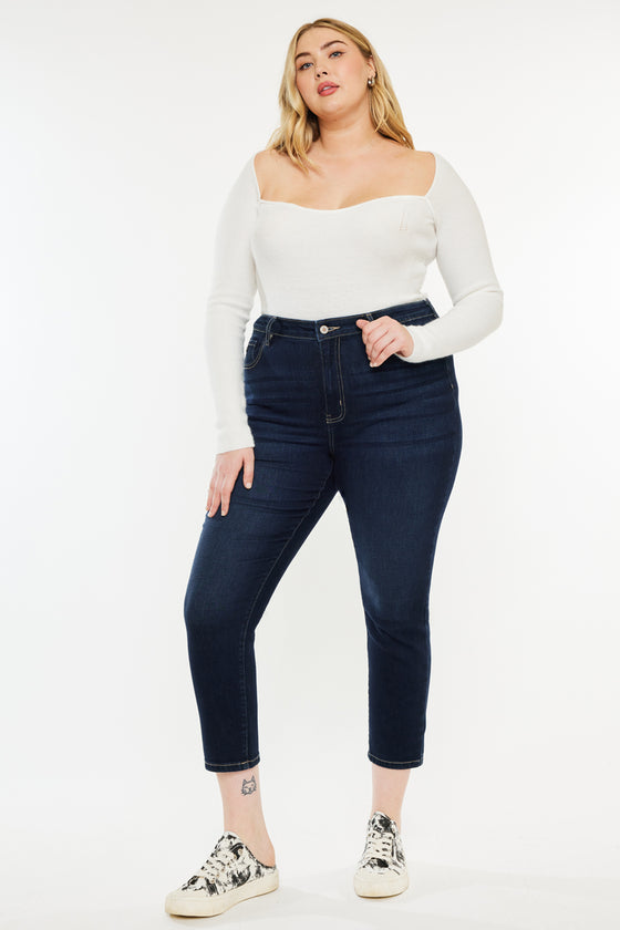 Ximena High Rise Cropped Skinny Jeans (Plus) - Official Kancan USA