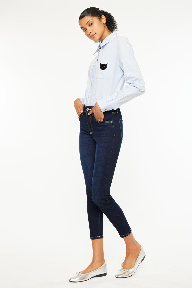 Teegan High Rise Cropped Skinny Jeans - Official Kancan USA