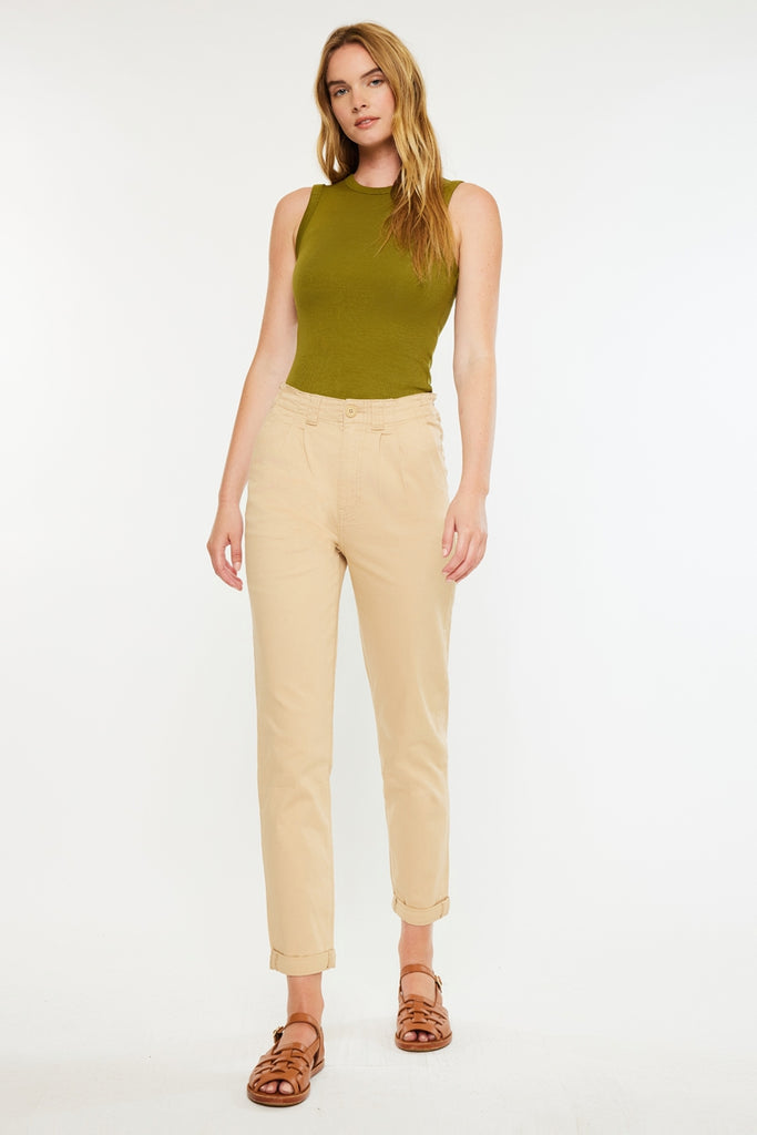 スカート Khakipoint cancanskirtpants_beige Cammie Ultra High Rise Khaki Pants | Kancan USA