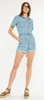 Mailene Sleeves Denim Romper - Official Kancan USA