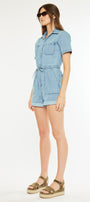 Mailene Sleeves Denim Romper - Official Kancan USA