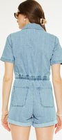 Mailene Sleeves Denim Romper - Official Kancan USA