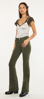 Olive High Rise Flare Jeans - Official Kancan USA
