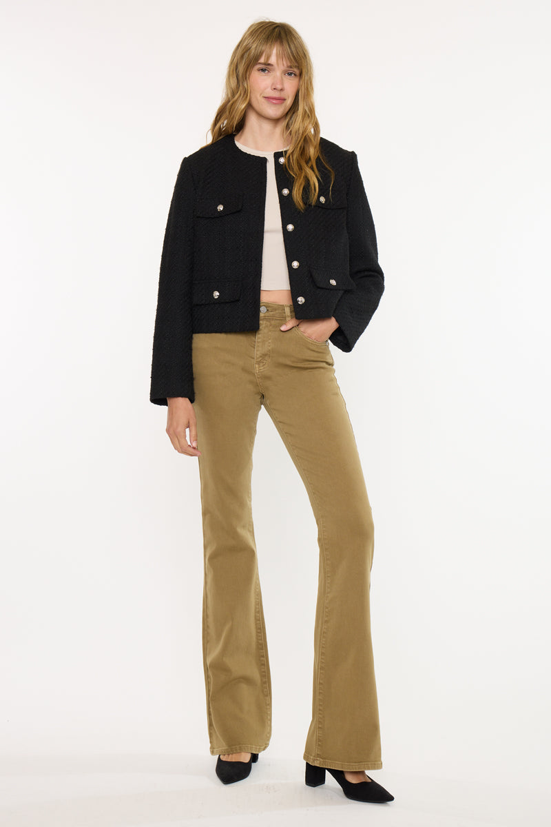 Olive High Rise Flare - Official Kancan USA
