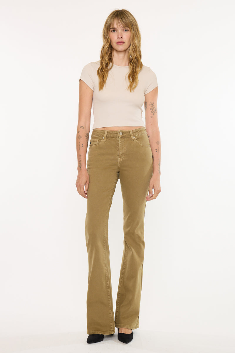 Olive High Rise Flare - Official Kancan USA