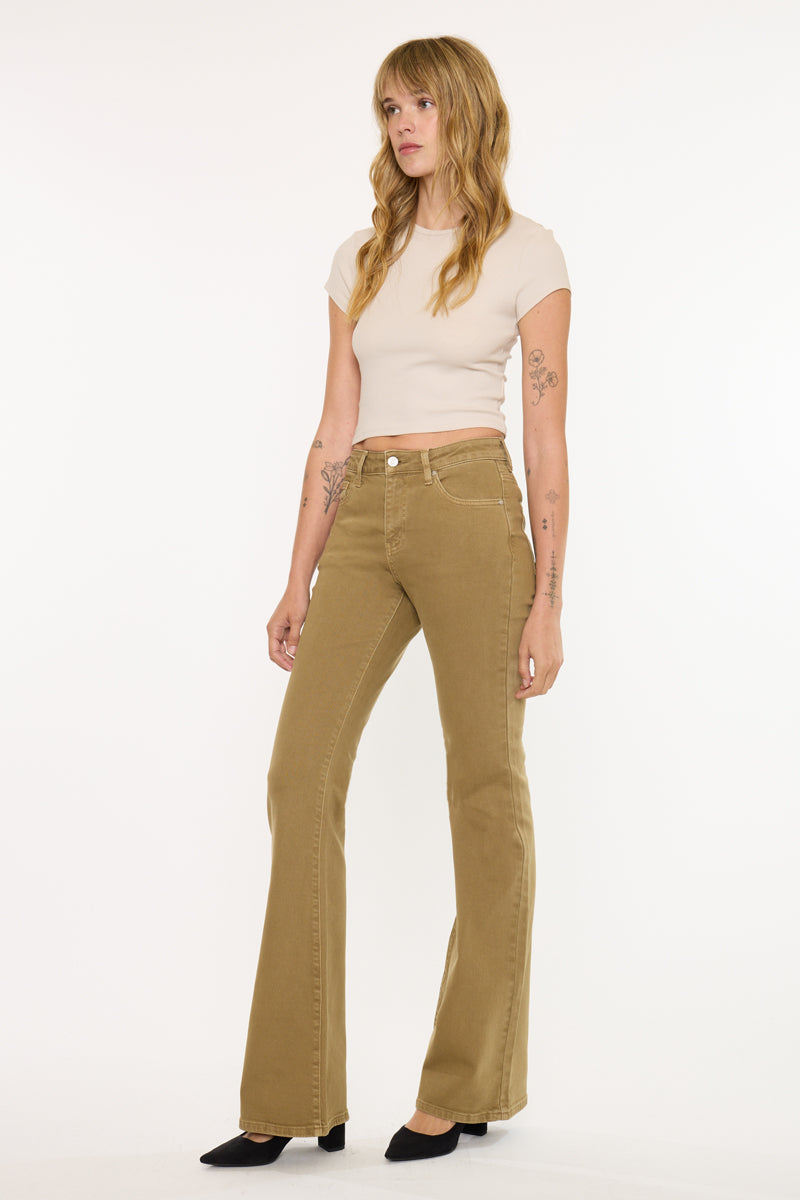 Olive High Rise Flare - Official Kancan USA